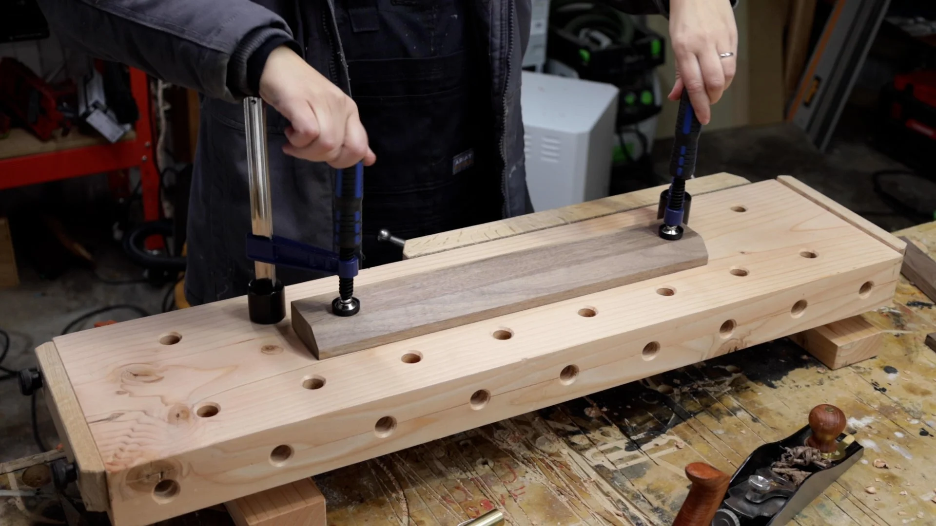 Portable workbench with vise outlet